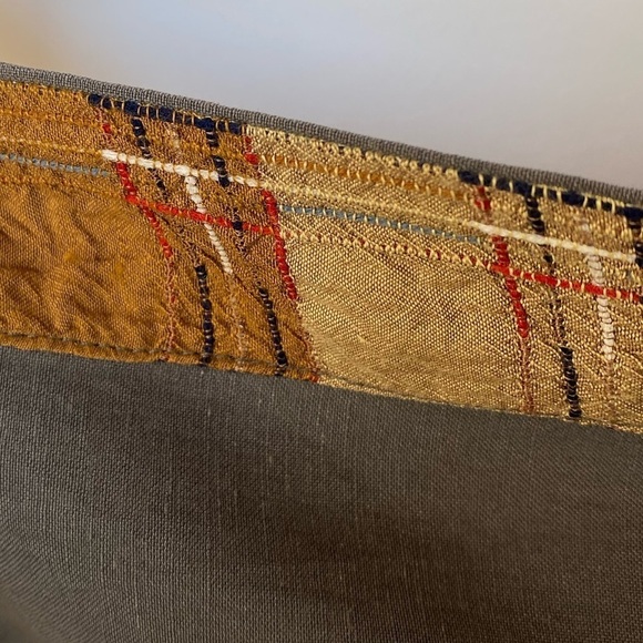 VTG Su-Zen Pull On Lagenlook Linen MIDI Skirt with Silk Plaid details Size Small - Picture 8 of 12